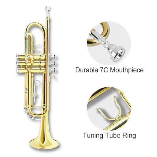 Bb Standard Trumpet Set with Hard Case, 7C Mouthpiece W360773