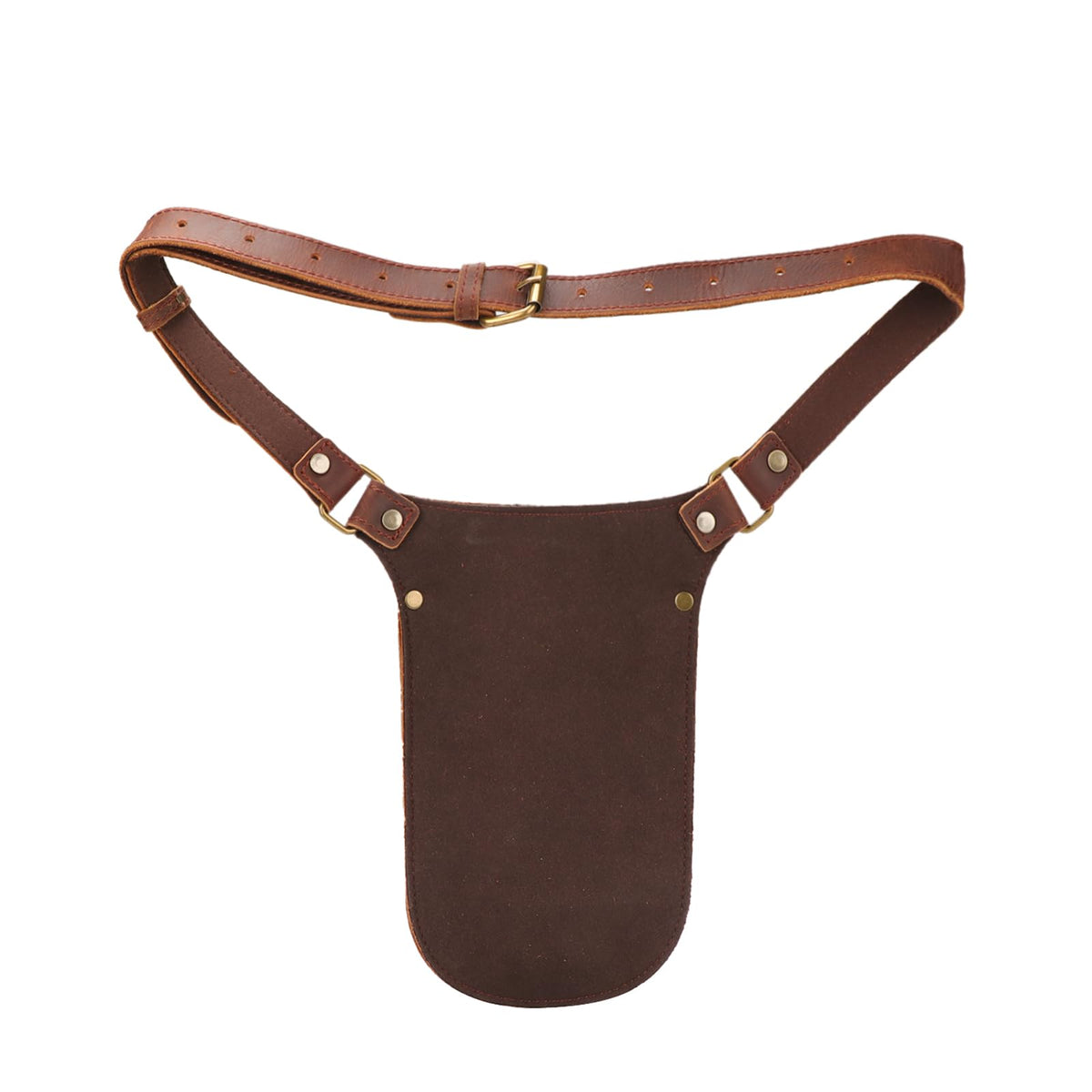 Brown Leather Gardening Tool Belt with 4 Pockets M2326