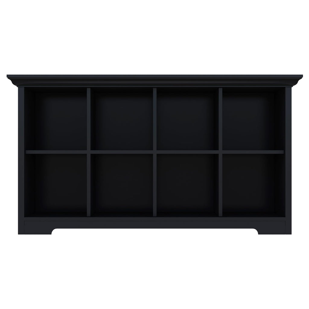 Black 8-Cube Open Bookcase with 2-Tier Low Cabinet P46380