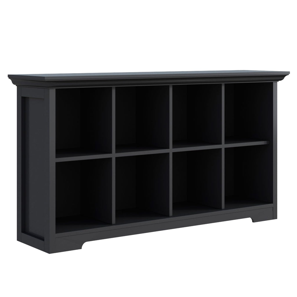 Black 8-Cube Open Bookcase with 2-Tier Low Cabinet P46380