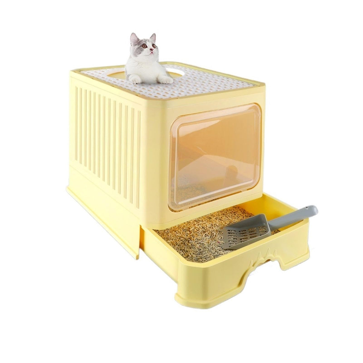 Foldable Enclosed Cat Litter Box with Lid N101