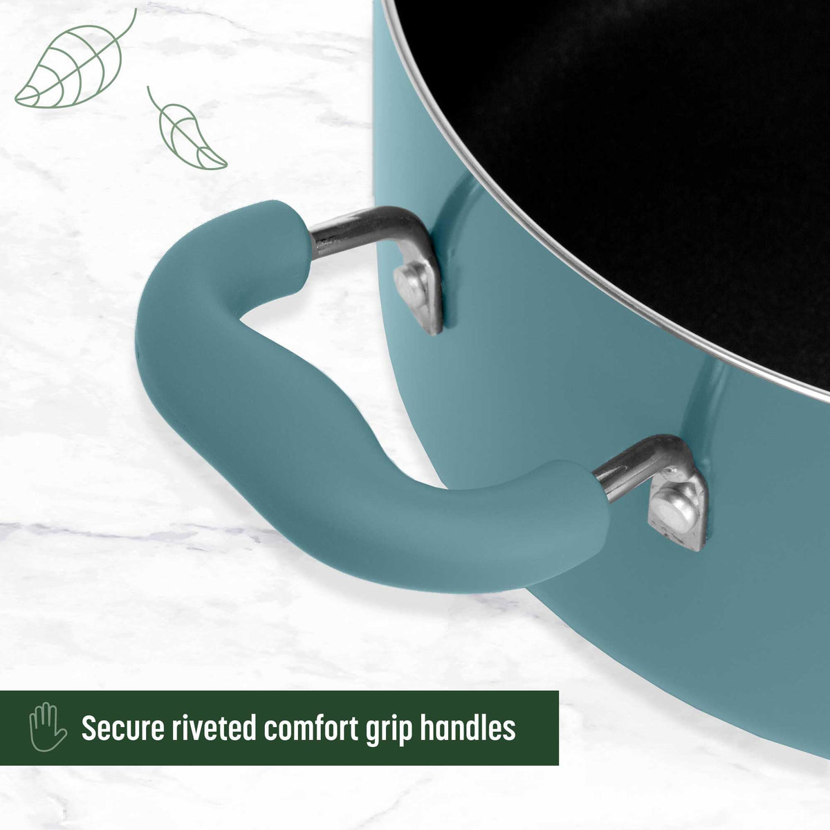 Turquoise 12-Piece Ceramic Nonstick Cookware Set I8749