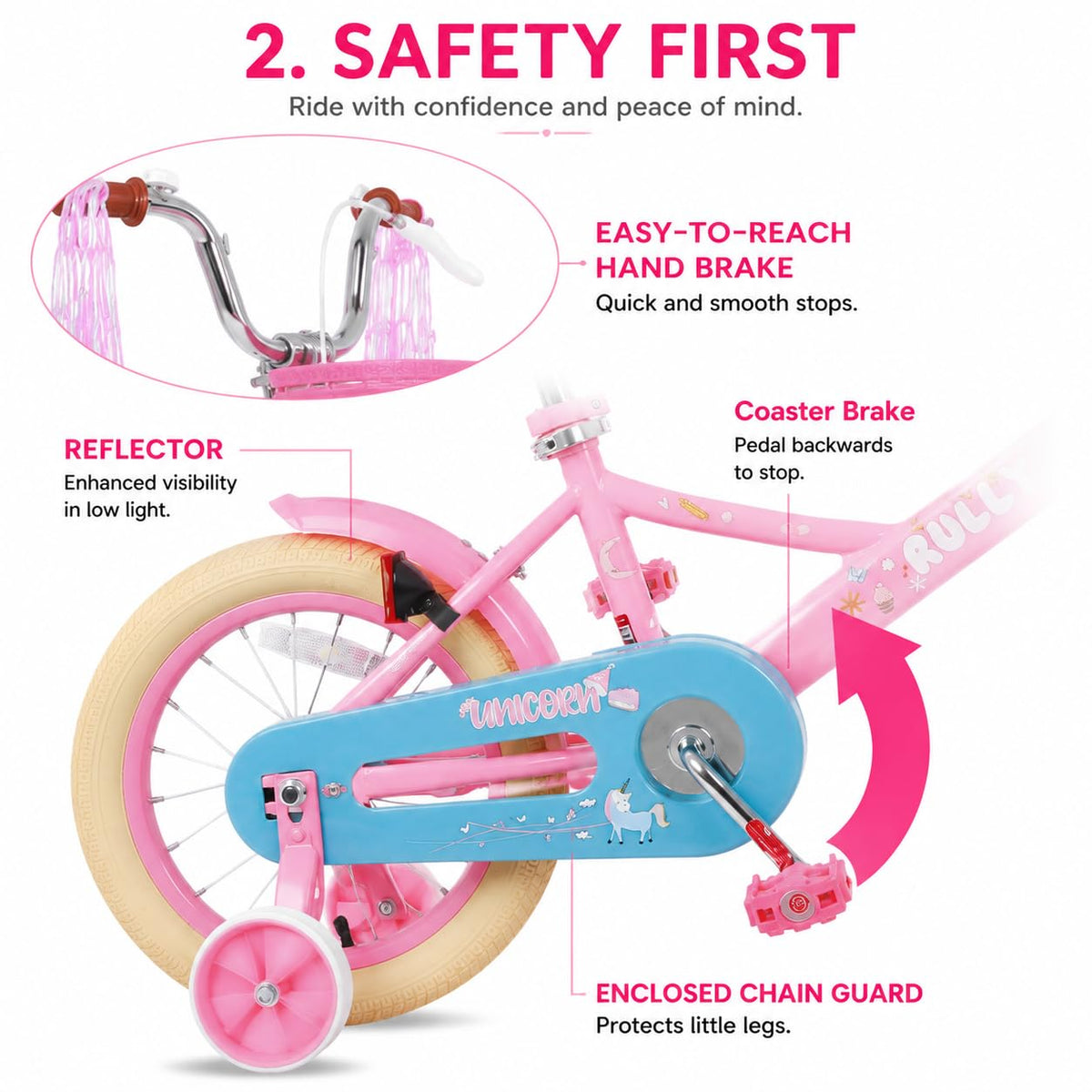 Kids Bike with Training Wheels & Basket E750903