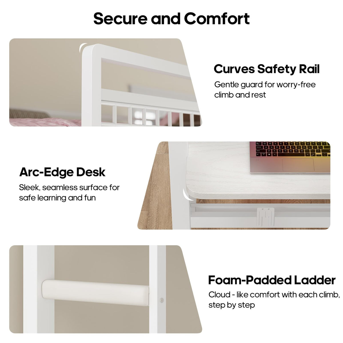 Twin Over Twin Bunk Beds with Desk C708