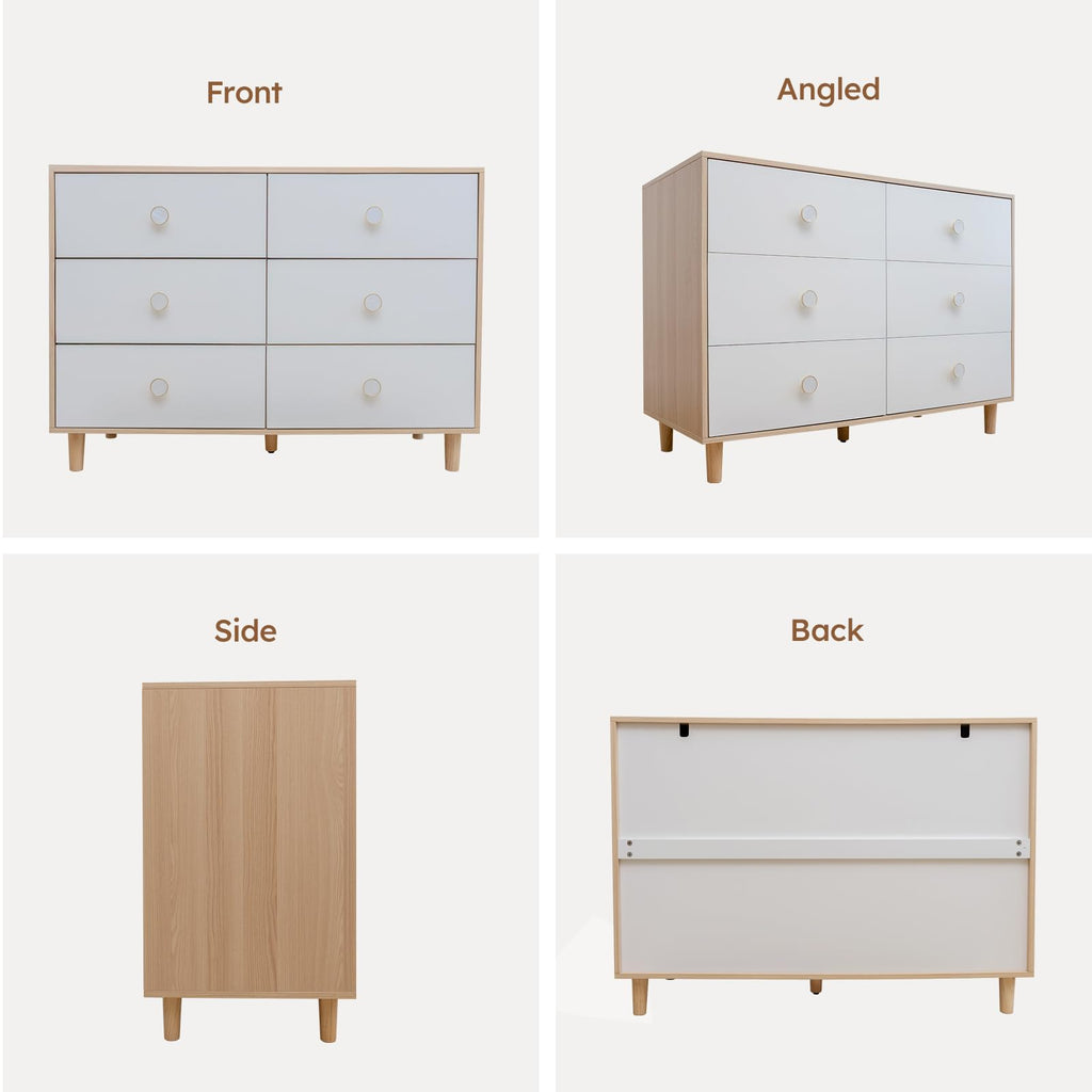 White 6 Drawer Baby Dresser N231