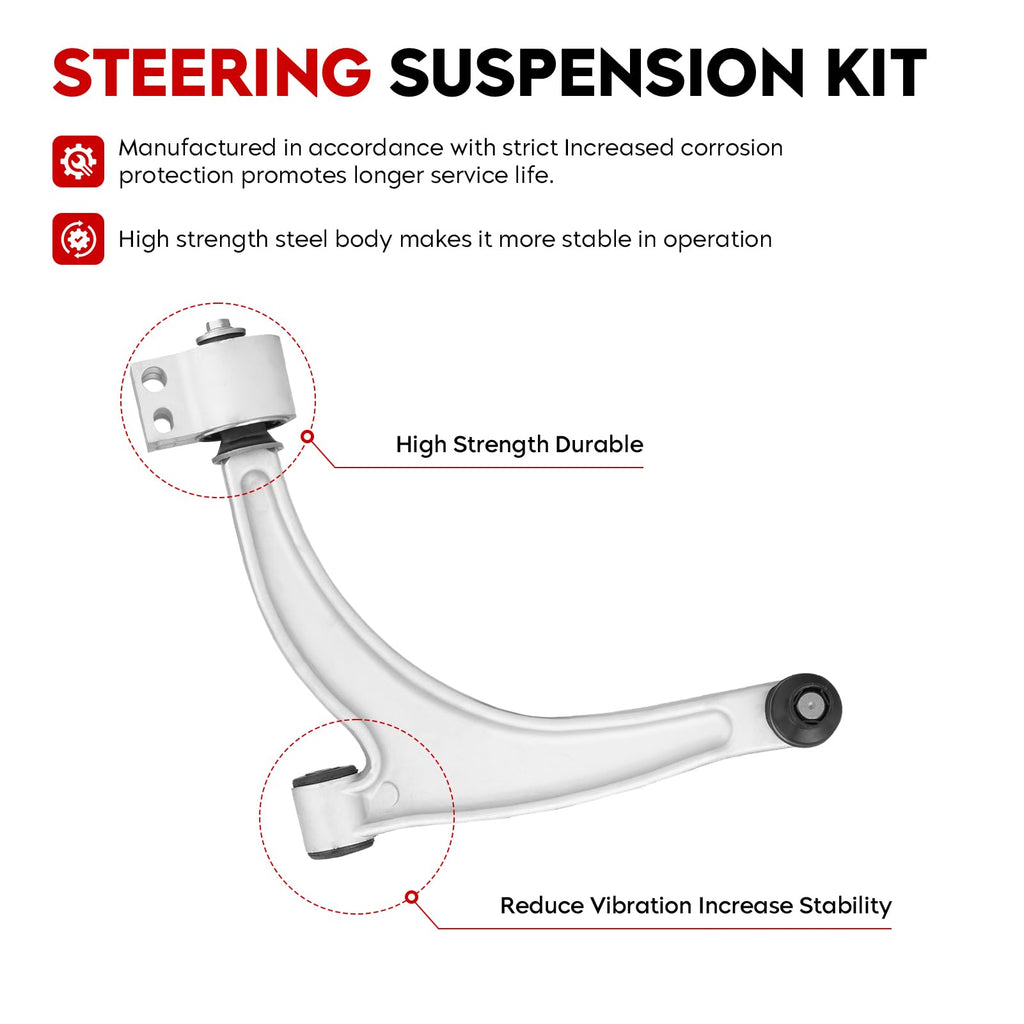Front Lower Control Arm Suspension Kit with Ball Joint Tie Rods 8 pcs R5446