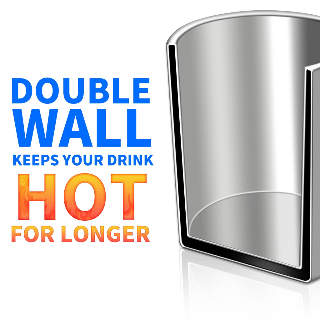 400ml Insulated Stainless Steel Coffee Mug Set of 2 B976
