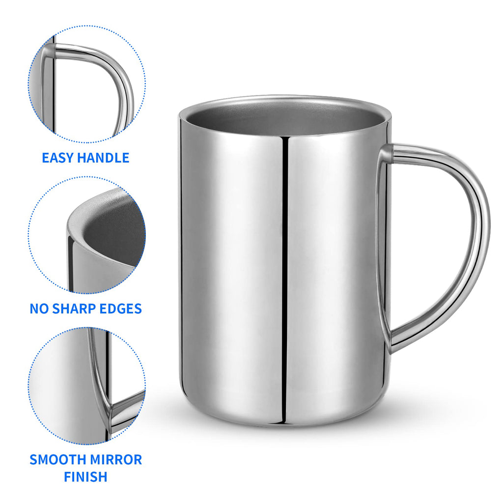 400ml Insulated Stainless Steel Coffee Mug Set of 2 B976