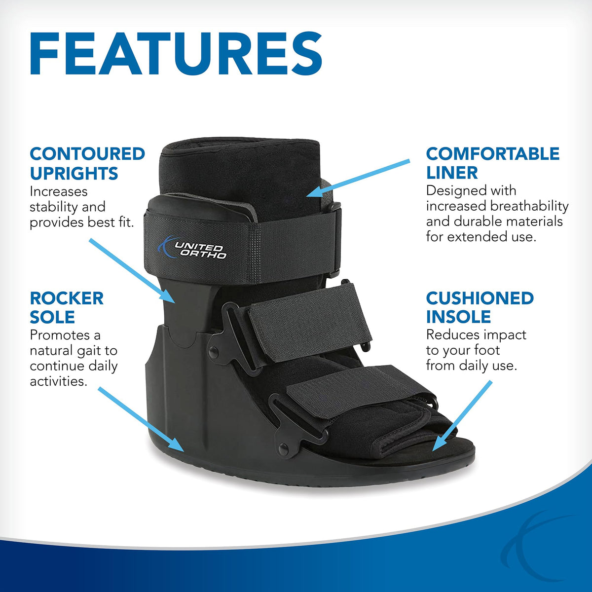 Short Cam Walker Fracture Boot Small Black Y438