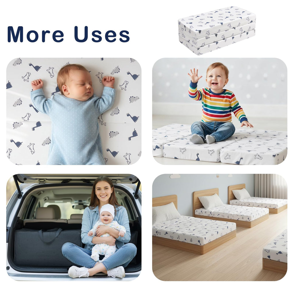 Trifold Pack and Play Mattress 38'' x 26'' x 3'' Memory Foam A295310