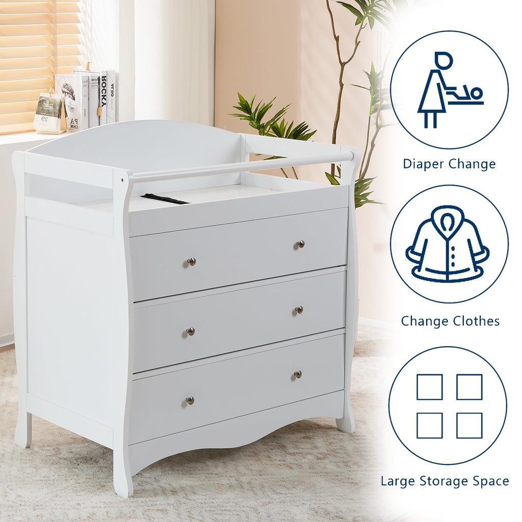 White Changing Table Dresser W165970