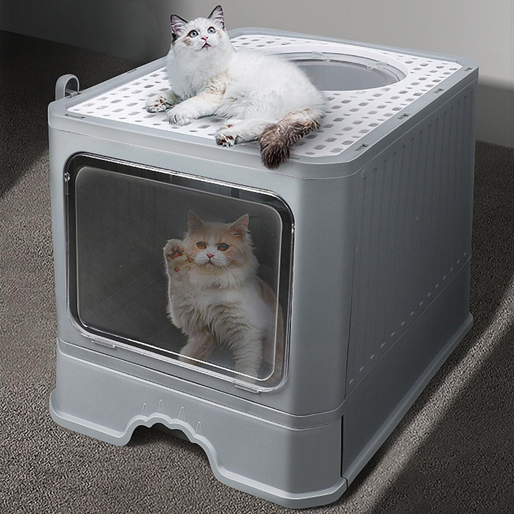 Foldable Enclosed Cat Litter Box with Lid N101