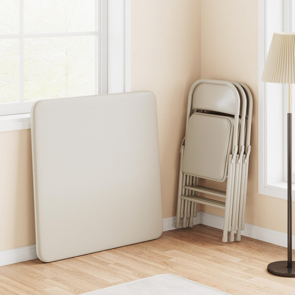 Beige Folding Card Table U35341