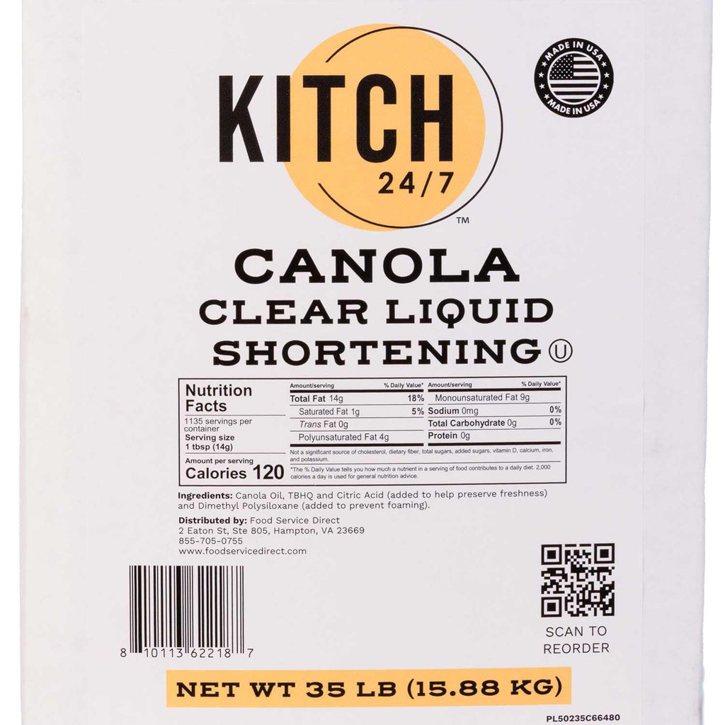 Canola Clear Liquid Shortening 35 lb Bulk V926426