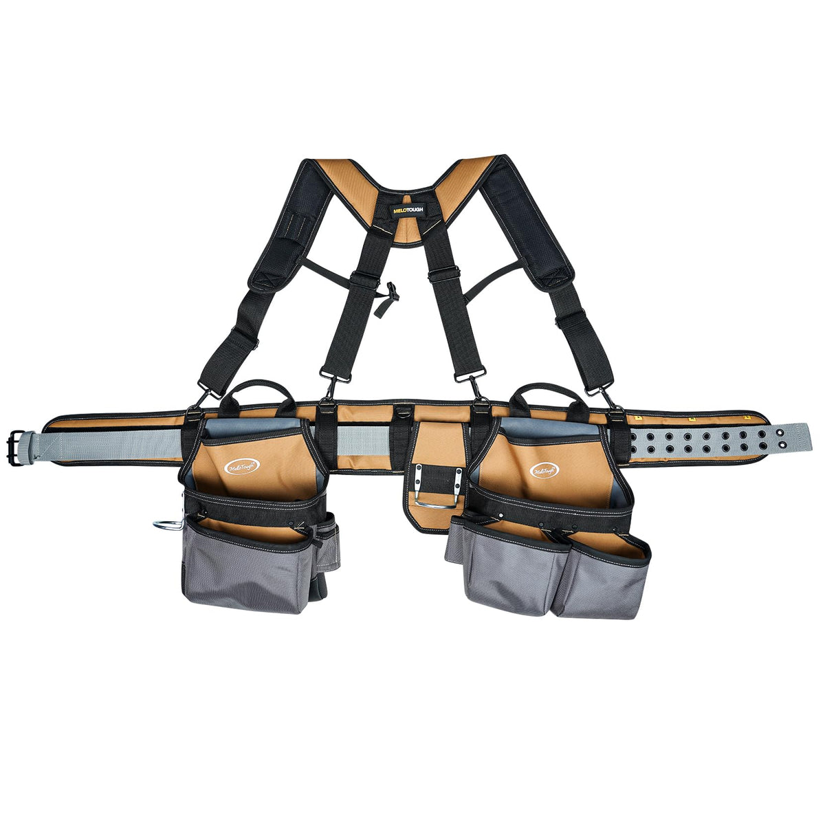 Khaki 28-Pocket Tool Belt and Suspenders H691