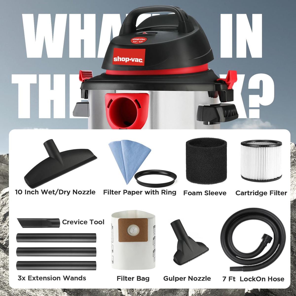 5 Gallon Stainless Wet/Dry Vac Blower N5518