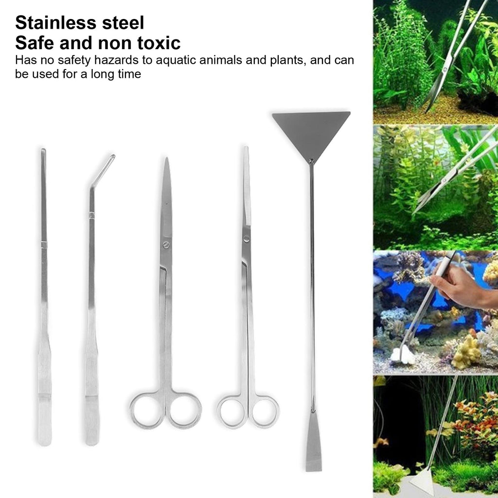 Stainless Steel 5 in 1 Aquarium Plant Tools Set D2394
