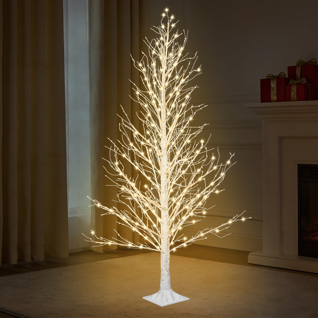 6FT LED Lighted Birch Tree with Timer IP44 Waterproof H9799