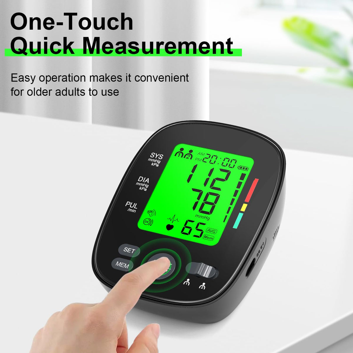 Upper Arm Blood Pressure Monitor Large Cuff LCD Digital Display P306