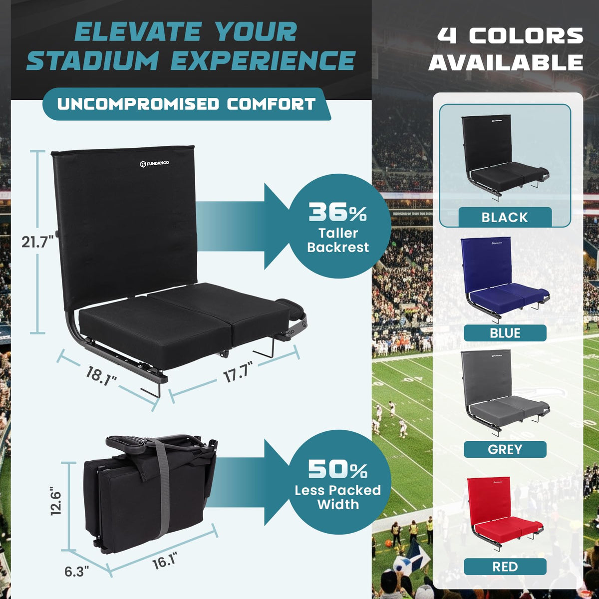 Folding Stadium Seat with Back Support N6466