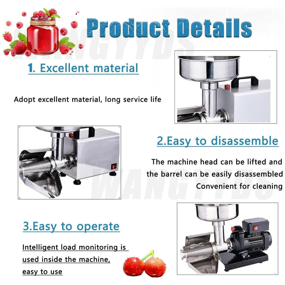 450W Electric Tomato Strainer Stainless Steel Y71020