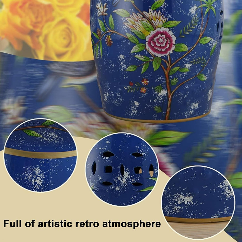 Glazed Hand-Painted Garden Stool V4356