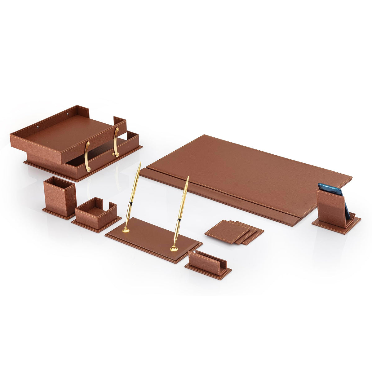12-Piece Leather Desk Organizer Set P966