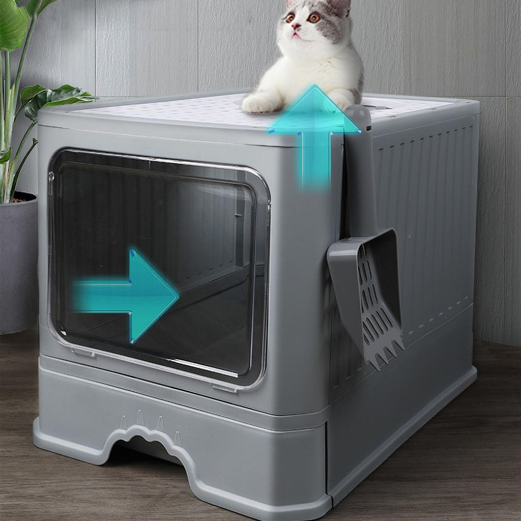 Foldable Enclosed Cat Litter Box with Lid N101