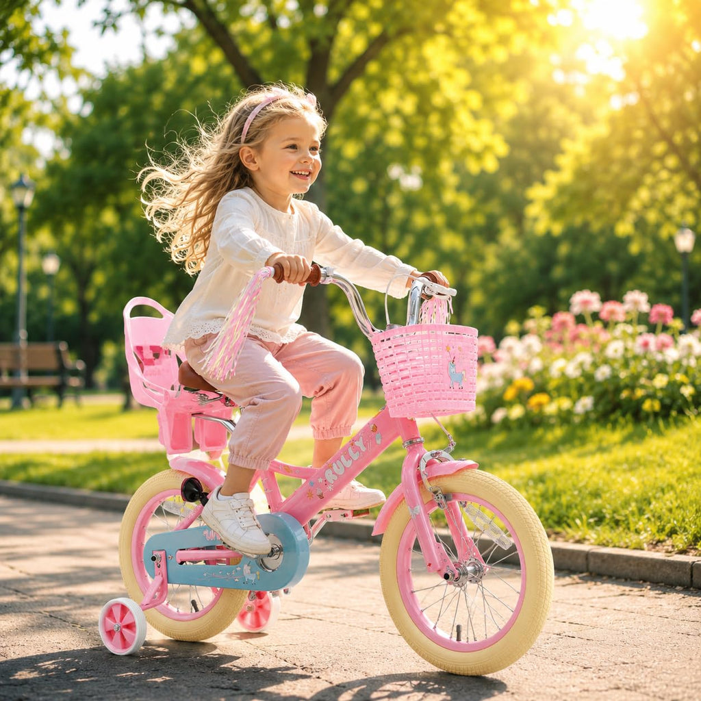 Kids Bike with Training Wheels & Basket E750903