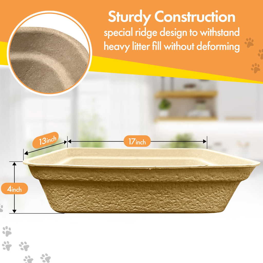 Disposable Litter Boxes Brown Large 6-Pack G147179