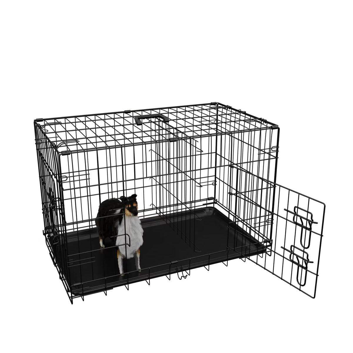 Foldable Metal Wire Dog Crate with Divider 48 Inch Z23881
