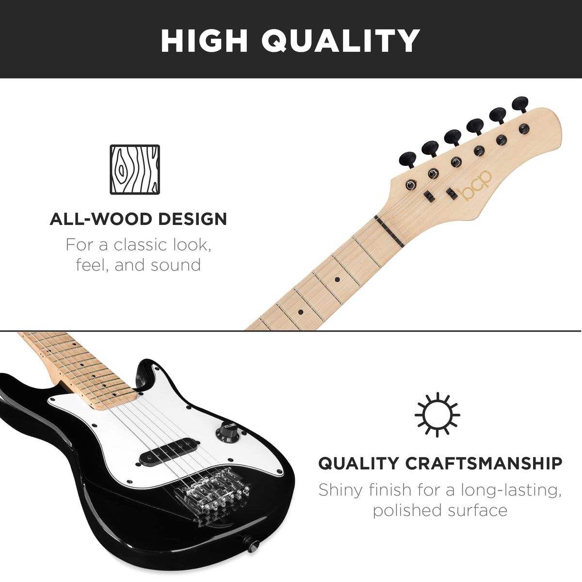 30in Kids Electric Guitar Starter Kit with Amplifier F25541