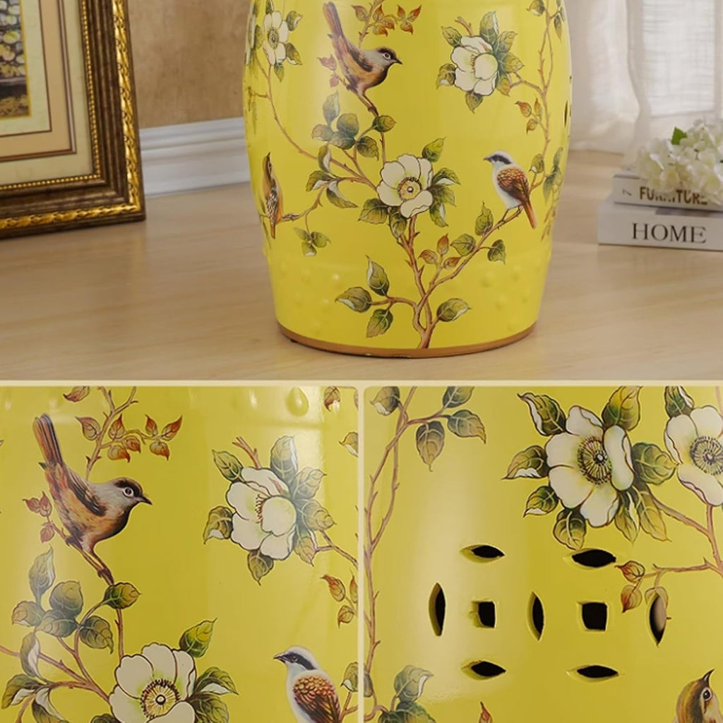 Glazed Hand-Painted Garden Stool V4356