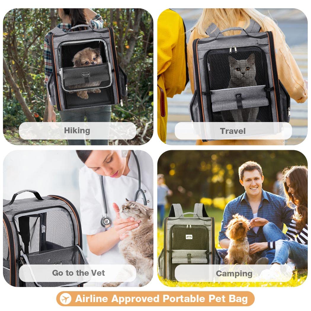 Expandable Cat Carrier Backpack with Sun Shade G8854