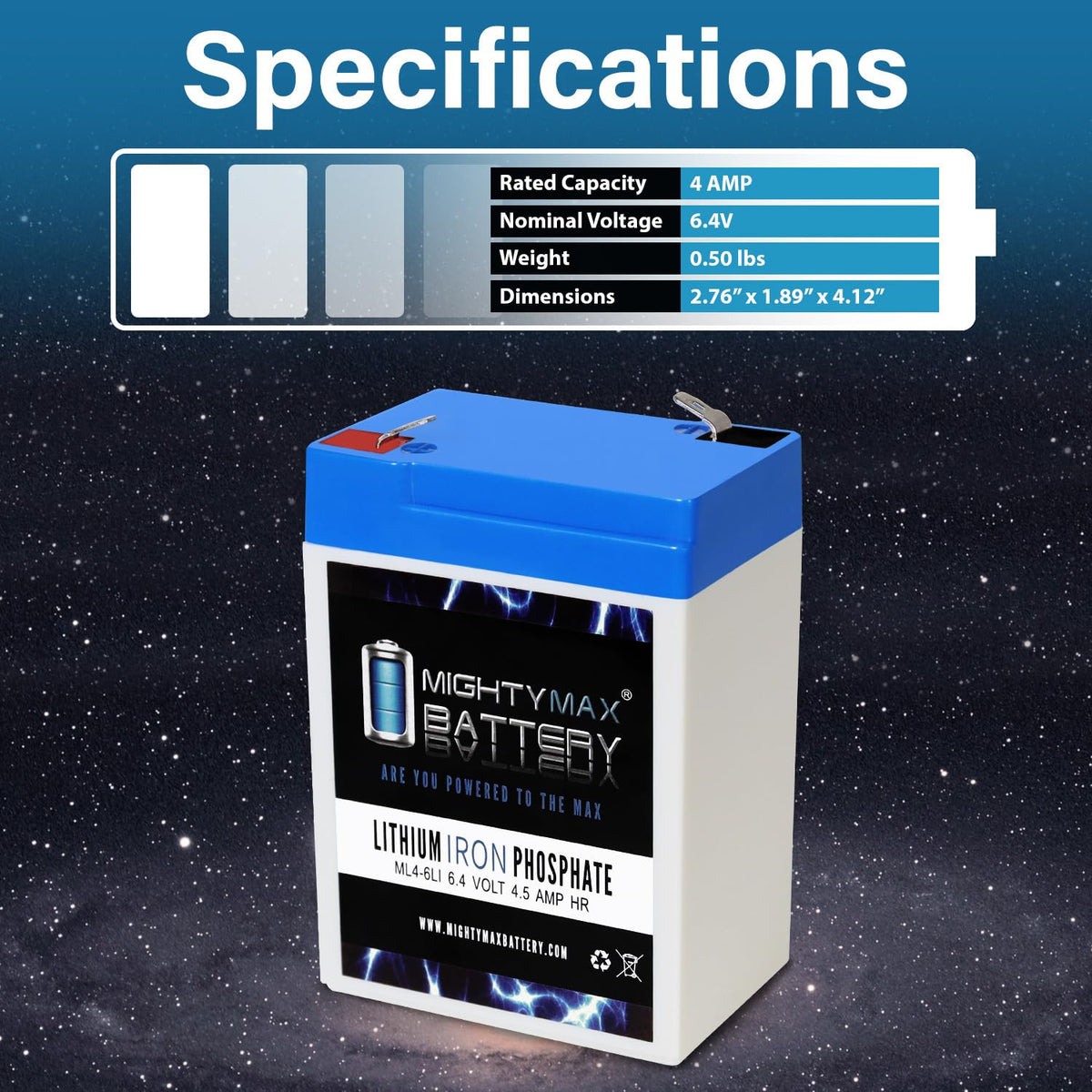 6V 4.5AH Lithium Replacement Battery D10806