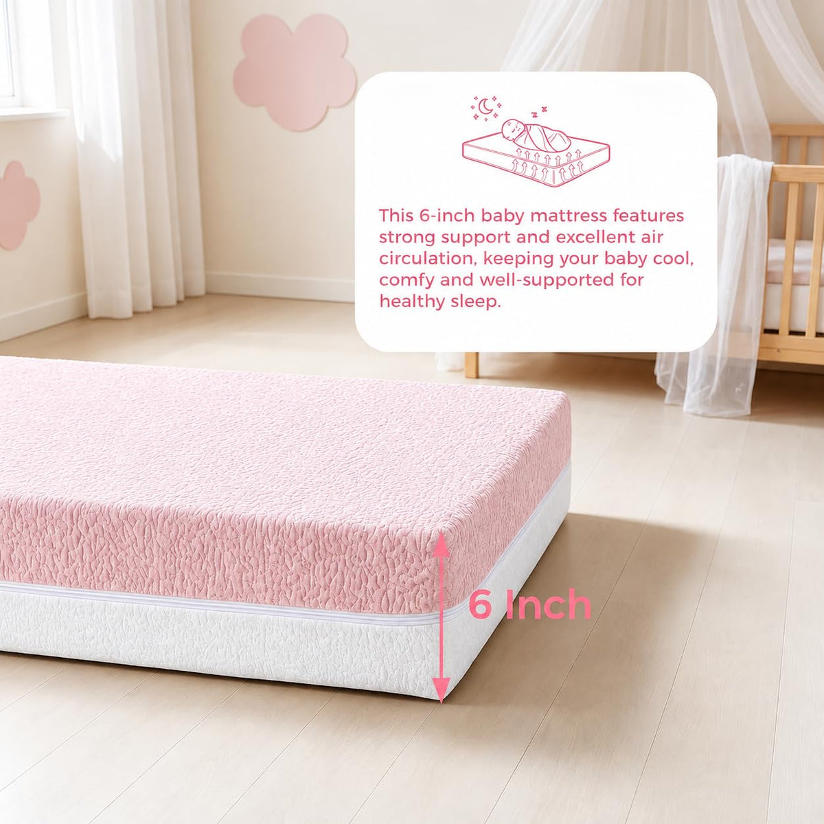 Dual Sided Gel Memory Foam Crib and Toddler Mattress S596171