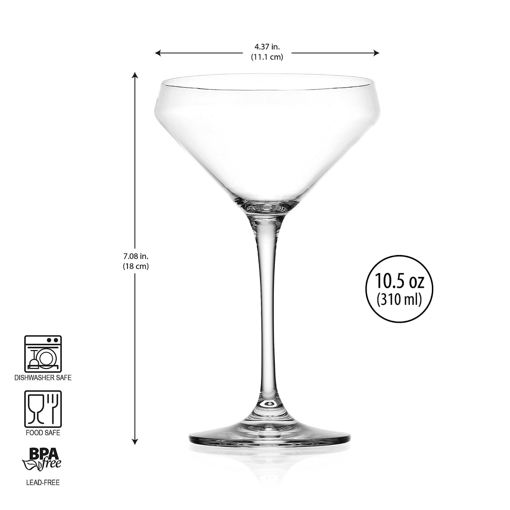 Martini Glasses Set of 4 Stemmed 10.5 Ounce X6941