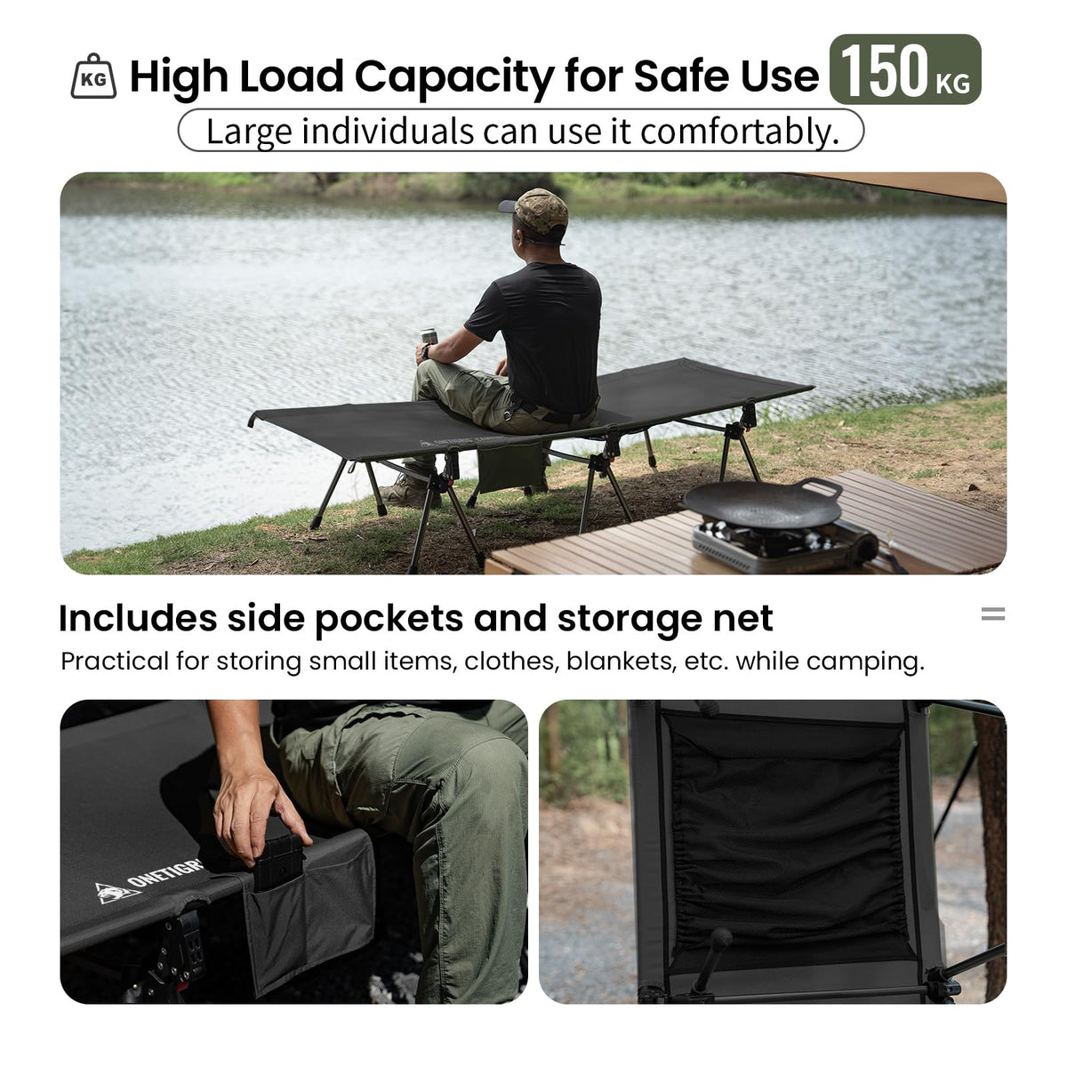 Height Adjustable Folding Camping Cot D263269