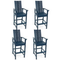 52” Tall HDPE Adirondack Chair Set of 4 Navy U1068