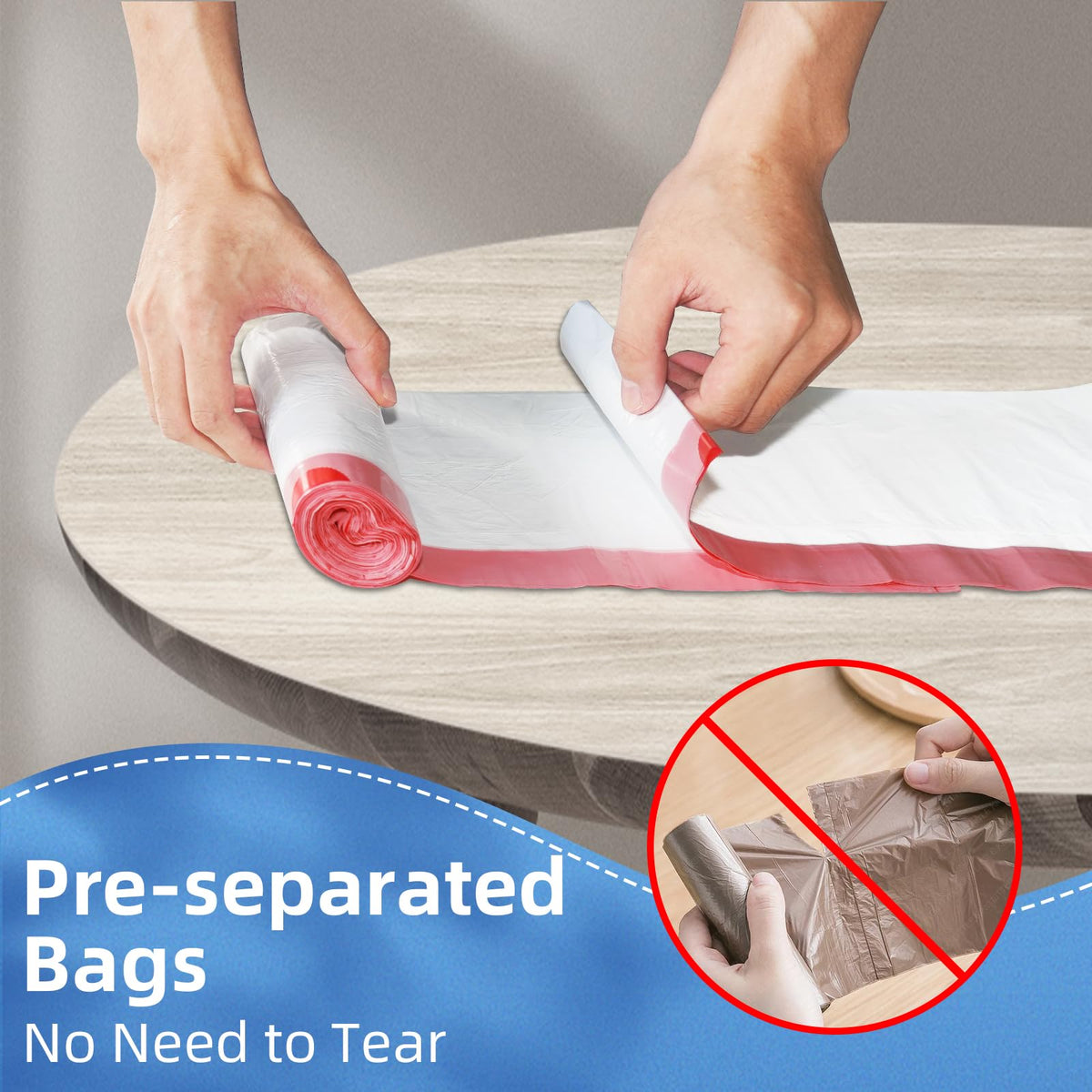 13.2 Gallon Tall Kitchen Drawstring Trash Bags, 200 Count Unscented Leak Proof J1638