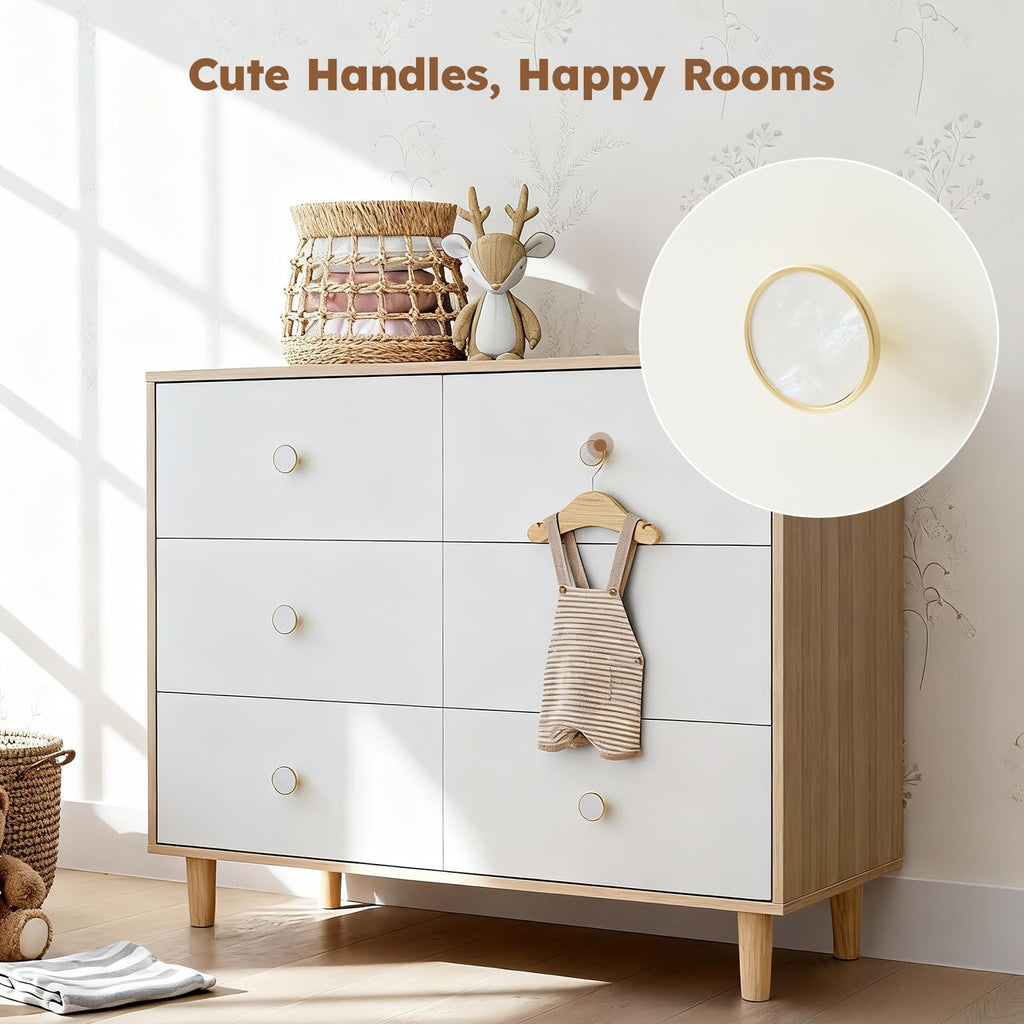 White 6 Drawer Baby Dresser N231