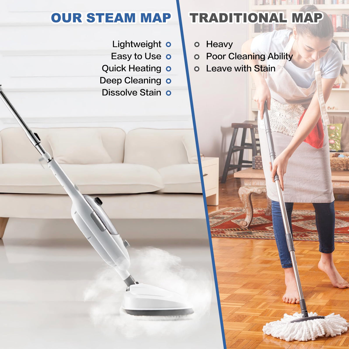 10-in-1 Detachable Handheld Steam Mop Cleaner Y2520