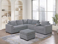 Light Gray Corduroy 4pc Sectional Sofa Set L9625