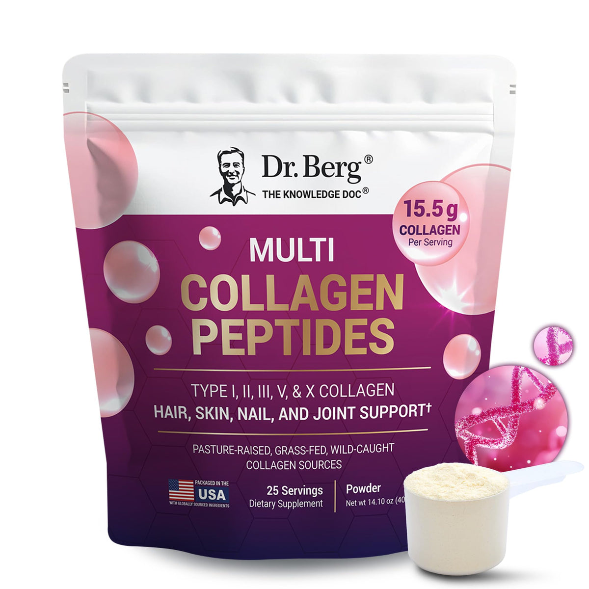 Unflavored Multi Collagen Peptides Powder 25 Servings G734