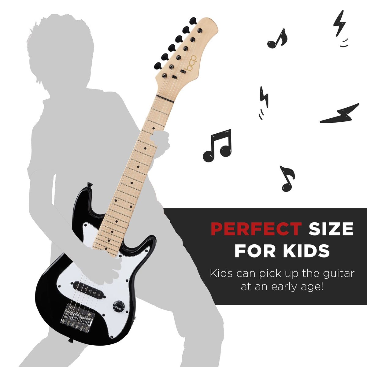30in Kids Electric Guitar Starter Kit with Amplifier F25541
