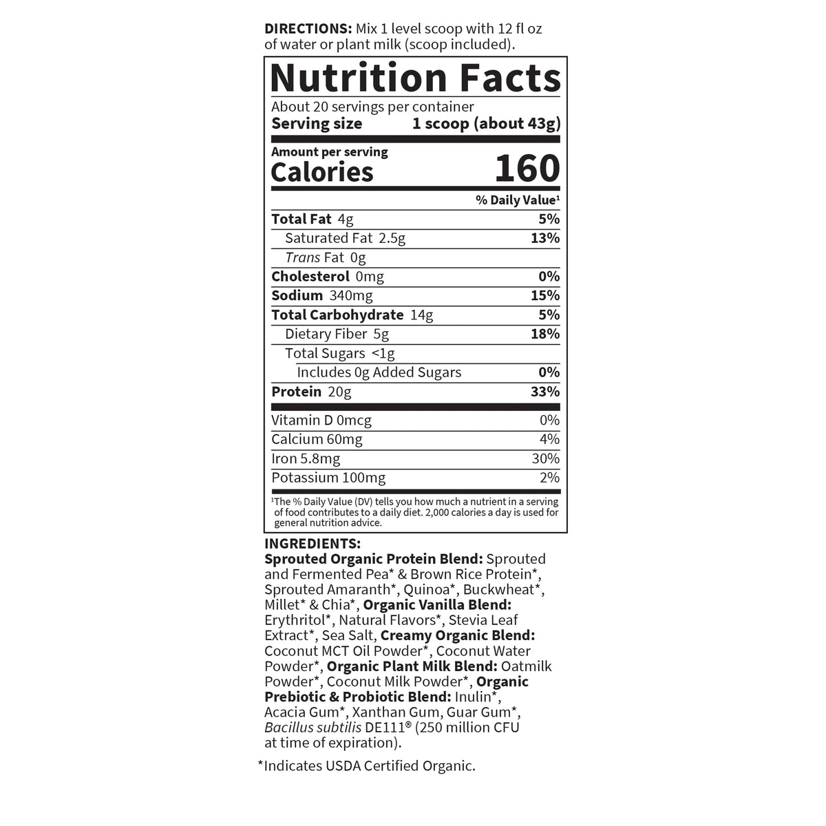 Vanilla Cookie Plant Protein Powder W2293