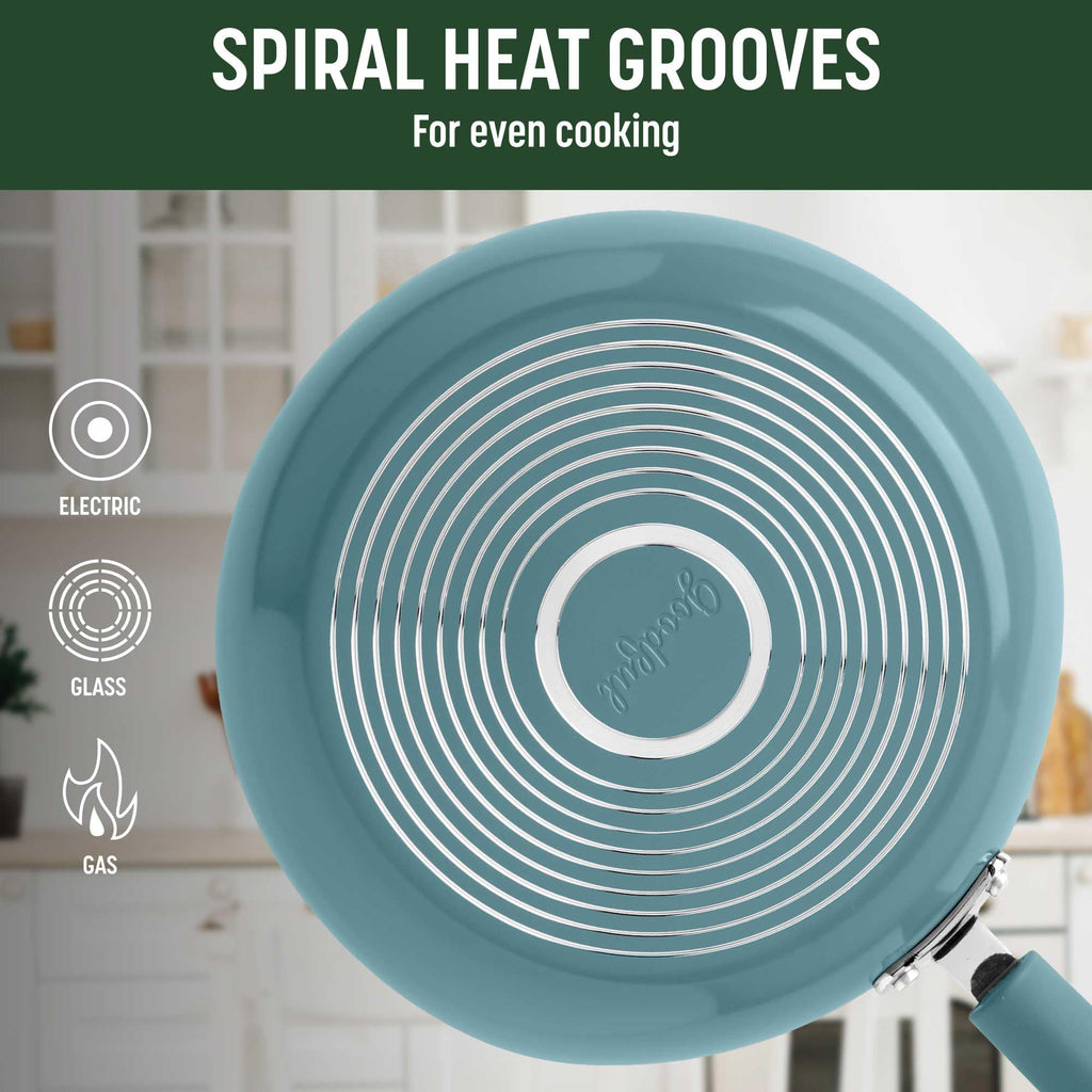 Turquoise 12-Piece Ceramic Nonstick Cookware Set I8749