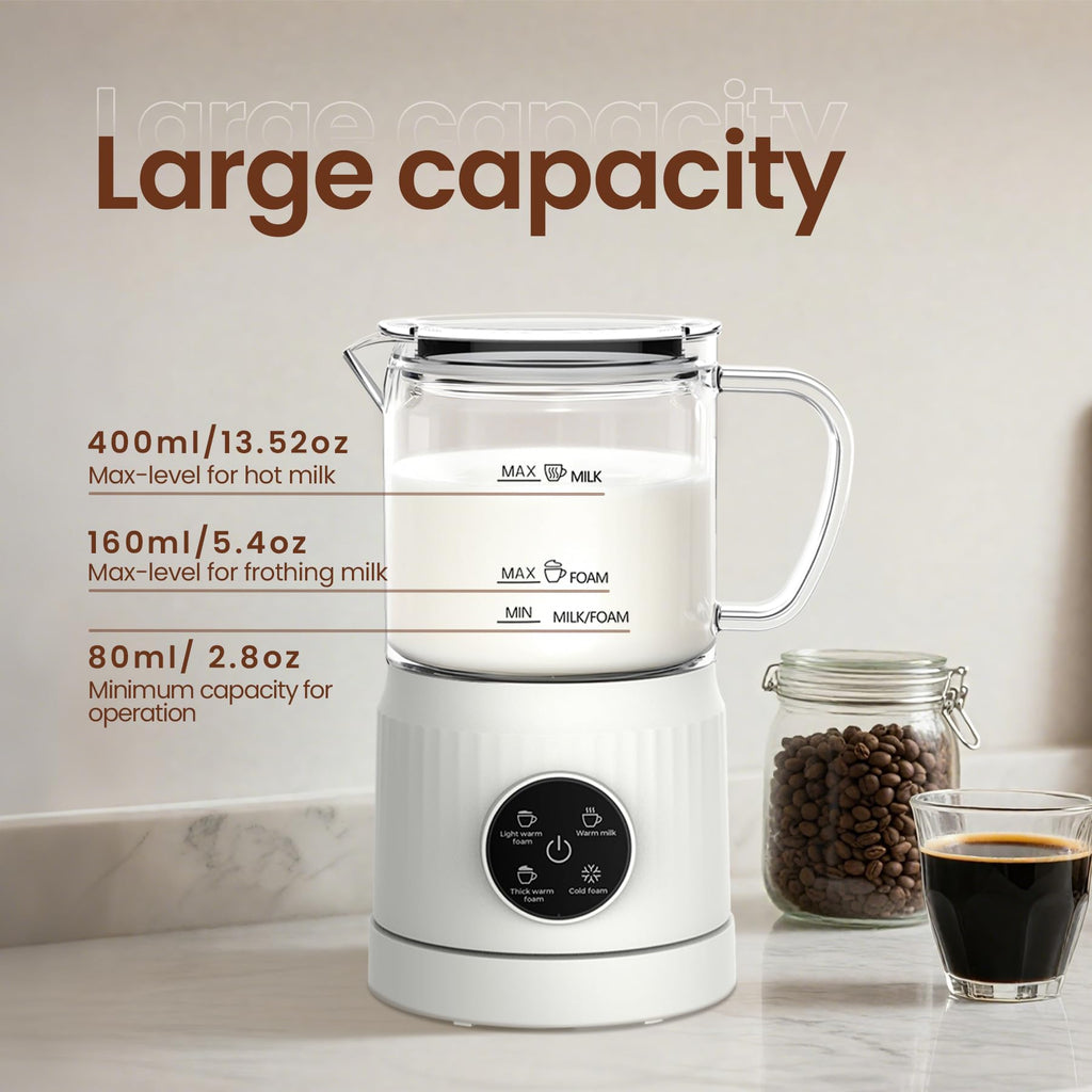 4-in-1 Electric Milk Frother and Steamer 13.52oz S291801