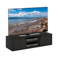Espresso 2-Tier TV Stand with Open Shelf and Door Cabinets S7349