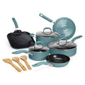 Turquoise 12-Piece Ceramic Nonstick Cookware Set I8749